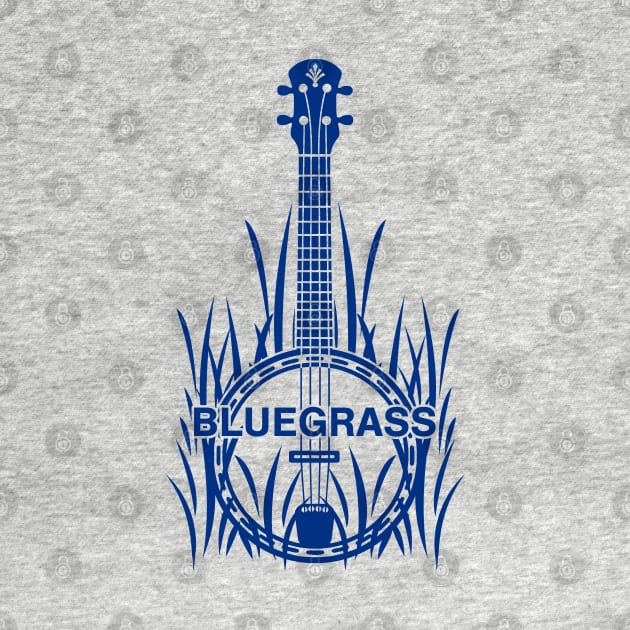 Bluegrass Banjo Music Blue Original Blue Grass by TeeCreations